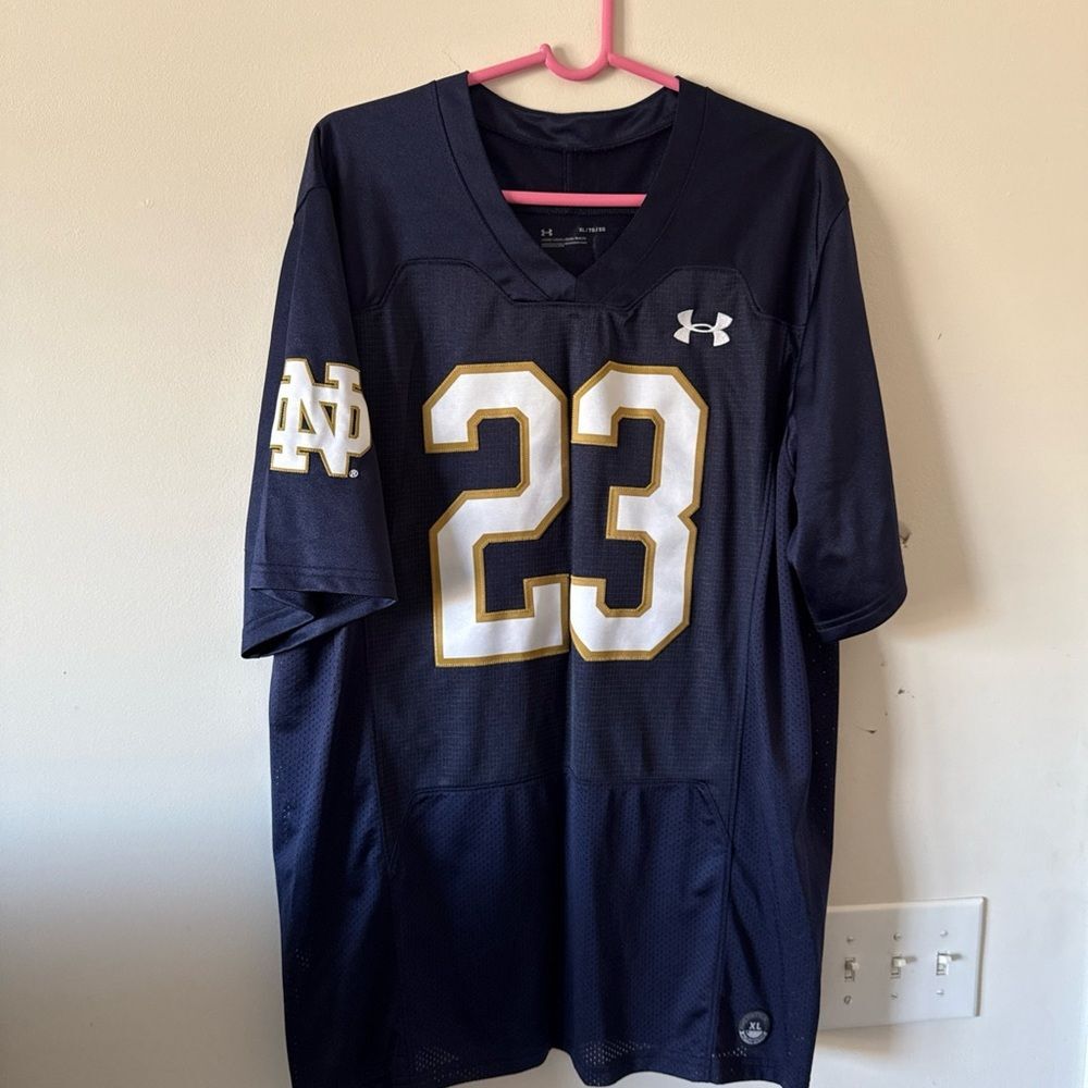 Men’s Under Armour Notre Dame Fighting Irish #23 “Be Irish” Jersey Sz XL - Blue